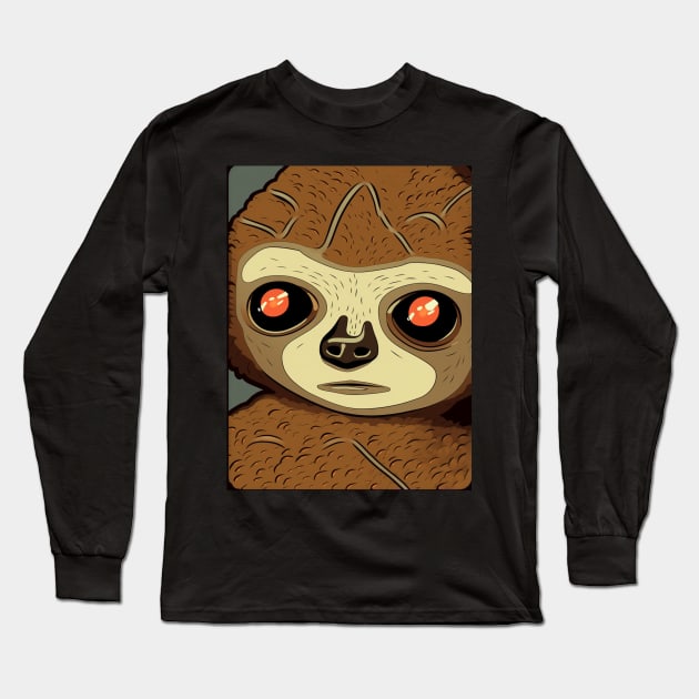 Robot Sloth Long Sleeve T-Shirt by Copper City Dungeon